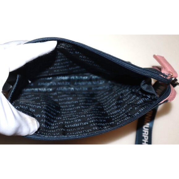 Kevin Murphy Travel Voyage Pouch Navy Pink Cosmetic Wristlet Modern Minimalist - Picture 5 of 5